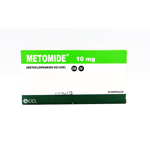 Metomide 10 mg Injection – Box of 10 Ampoules (Metoclopramide Antiemetic / Prokinetic)