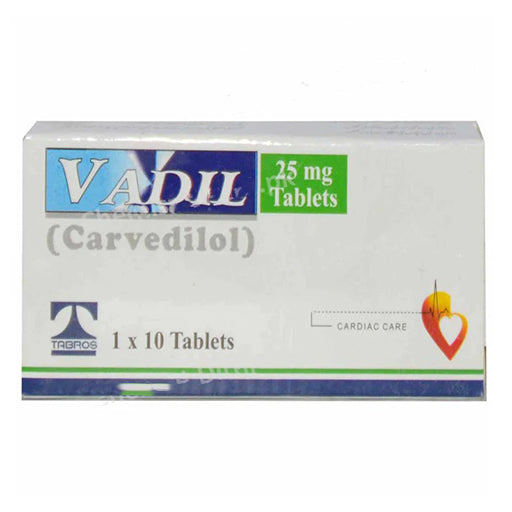Vadil 25mg – 10 Tablets | Effective Blood Pressure & Fluid Management