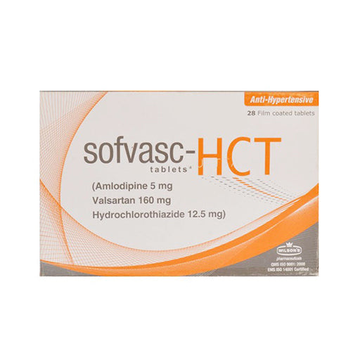 Sofvasc-HCT 5/160/12.5mg – 28 Tablets | Triple-Action Blood Pressure & Heart Support