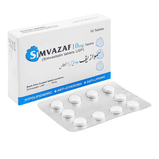 Simvazaf 10mg – 10 Tablets | Cholesterol & Heart Health Support