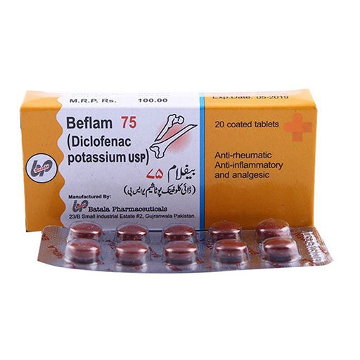 Beflam 75mg Tablets (20’s) – Fast-Acting Pain Relief & Anti-Inflammatory Medicine (Diclofenac Sodium)
