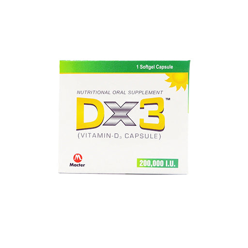 Dx3 200,000 IU Softgel Capsule – High-Dose Vitamin D3 Supplement (Cholecalciferol) for Vitamin D Deficiency