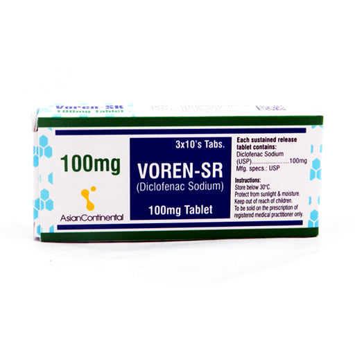 Voren SR 100mg Sustained-Release Tablets (30 Tablets) – Long-Lasting Pain and Inflammation Relief