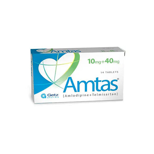Amtas 10/40mg Tablets – 14 Tablets – Blood Pressure & Heart Health Support