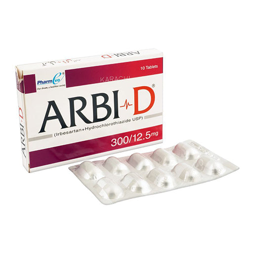 Arbi-D 300/12.5mg Tablets – 10 Tablets – Blood Pressure & Cholesterol Management