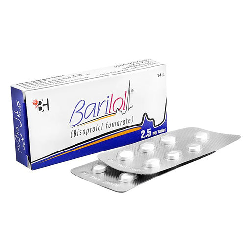 Barilol 2.5mg Tablets – 14 Tablets | Bisoprolol Fumarate | Beta-Blocker for Blood Pressure & Heart Health