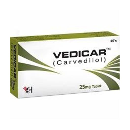 Vedicar 25mg – 10 Tablets | Effective Blood Pressure & Heart Support