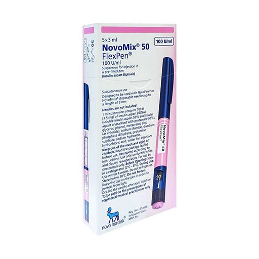 NovoMix 50 FlexPen (100IU/ml) – 3ml × 5 Prefilled Pens