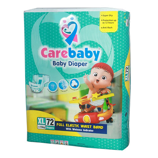 Carebaby Diapers Size 5 XL – 72 Pieces | Extra‑Large Super‑Absorbent Baby Protection (+15 kg)
