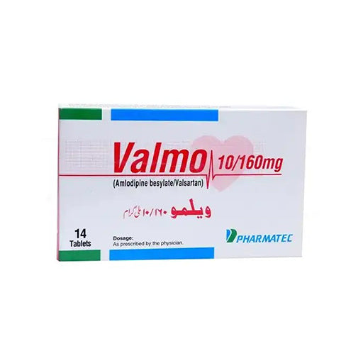 Valmo 10/160mg – 14 Tablets | Dual Blood Pressure Control