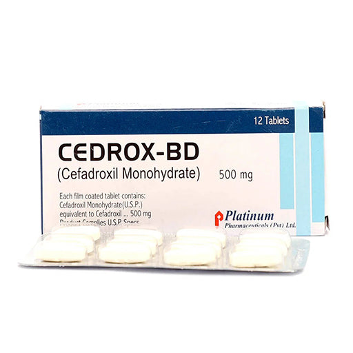 Cedrox-BD 500mg 12 Tablets – Cefadroxil Antibiotic for Bacterial Infections