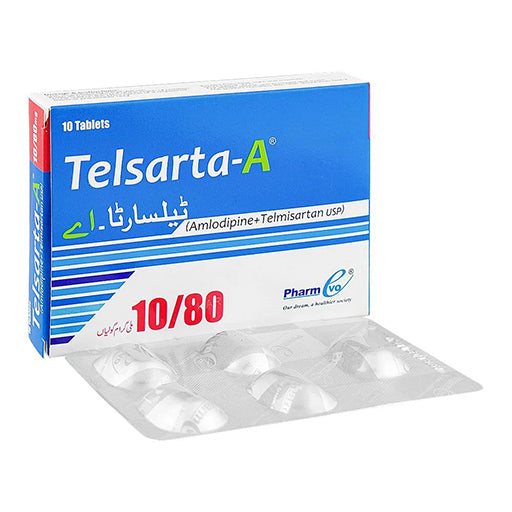 Telsarta-A 10/80mg – 10 Tablets | High-Potency Dual Action Blood Pressure Support