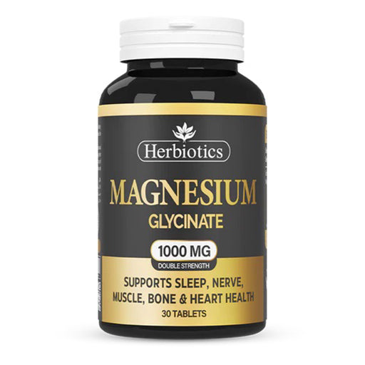 Herbiotics Magnesium Glycinate 1000 mg – 30 Tablets | High‑Absorption Magnesium for Relaxation, Muscle & Nerve Support