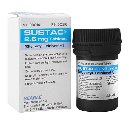 Sustac 2.6mg – 30 Tablets | Blood Pressure & Heart Support