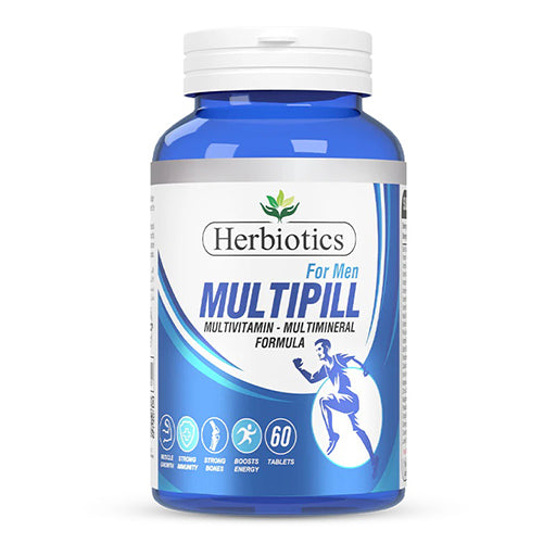 Herbiotics Multipill – 23‑Nutrient Multivitamin for Men | Daily Energy, Immunity & Performance Support