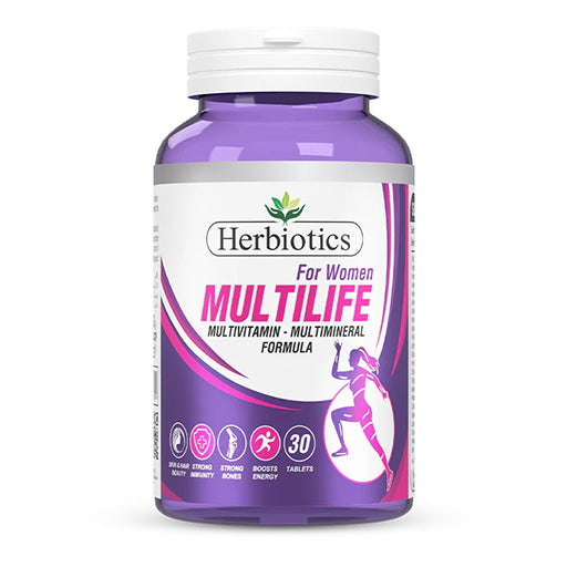 Herbiotics Multilife – 22‑Nutrient Multivitamin & Multimineral Supplement for Women | Energy, Immunity & Wellness Support