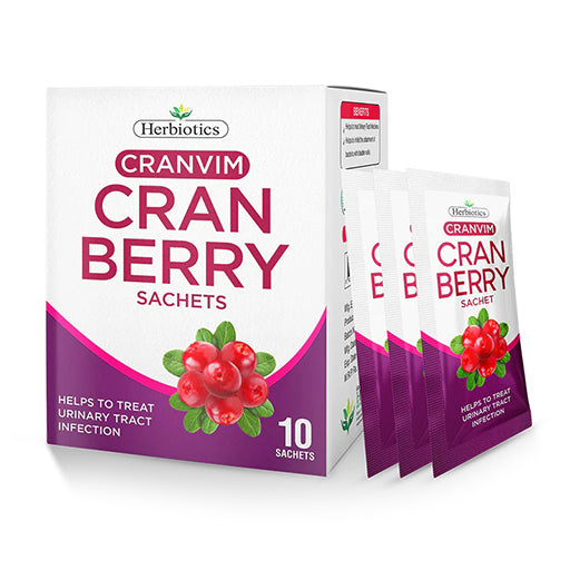 Herbiotics Cranvim Cranberry Sachets – Urinary Tract & Bladder Health Support (10 Sachets)