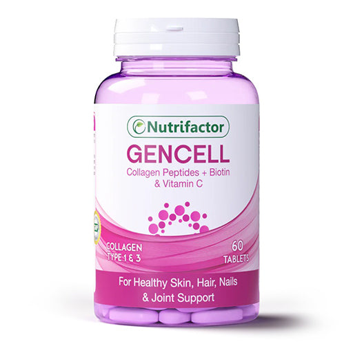 Nutrifactor Gencell – 60 Tablets | Super Collagen + Vitamin C & Biotin for Skin, Hair, Nails & Joint Support