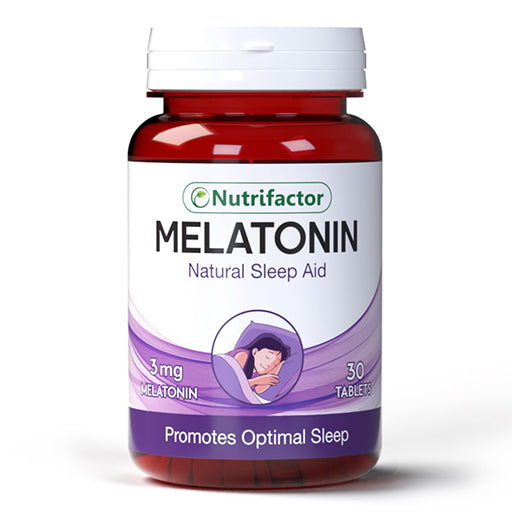 Nutrifactor Melatonin 3 mg – Natural Sleep Support Supplement | Restful & Regulated Sleep Aid (30 Tablets Tablets)