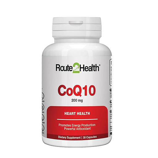 Route2Health CoQ10 200 mg – Daily Energy & Heart Support Supplement | Antioxidant Cellular Booster