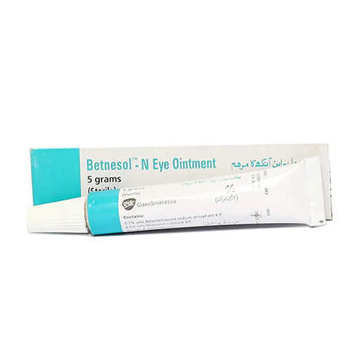 Betnesol-N (0.1/0.5%) 5g Eye Ointment – Betamethasone & Neomycin Ophthalmic Treatment for Eye Infections & Inflammation