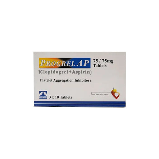 Progrel-AP (75/75mg) Tablets – 30’s | Dual Antiplatelet Therapy for Heart Health & Stroke Prevention