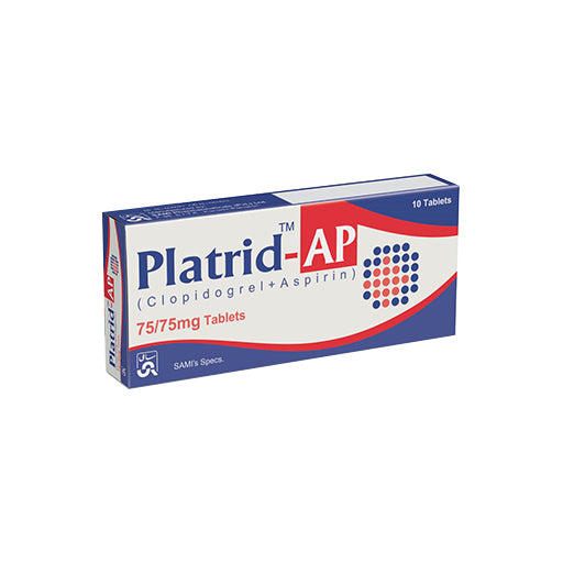 Platrid-AP (75/75mg) Tablets – 10’s | Dual Antiplatelet Therapy for Heart & Blood Vessel Health
