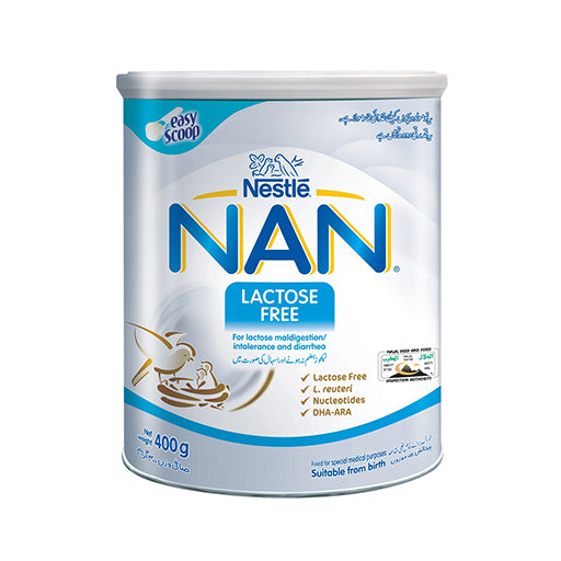 Nestlé NAN Lactose Free Infant Formula – 400g Tin | Gentle Nutrition for Lactose-Sensitive Babies (0-12 Months)