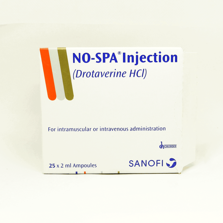 No-SPA 40 mg / 2 ml Injection – Box of 25 Ampoules (Drotaverine Antispasmodic)