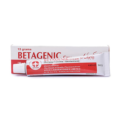 Betagenic 15g Cream – Betamethasone & Gentamicin Topical Anti-inflammatory & Antibiotic Cream