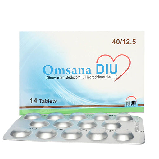 Omsana DIU (40/12.5mg) Tablets – 14’s | Olmesartan & Hydrochlorothiazide for High Blood Pressure Management