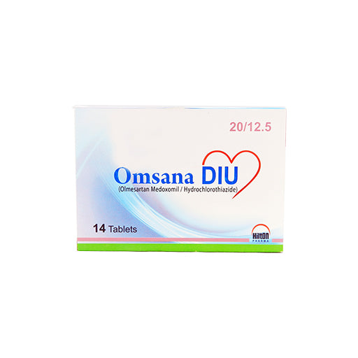 Omsana DIU (20/12.5mg) Tablets – 14’s | Olmesartan & Hydrochlorothiazide for Blood Pressure Management