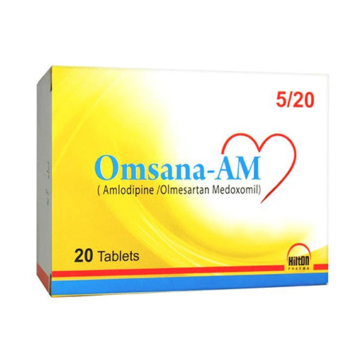 Omsana-AM (5/20mg) Tablets – 20’s | Amlodipine & Olmesartan for High Blood Pressure Management