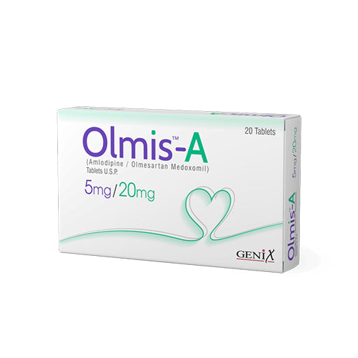 Olmis-A (5/20mg) Tablets – 20’s | Amlodipine & Olmesartan for High Blood Pressure Management