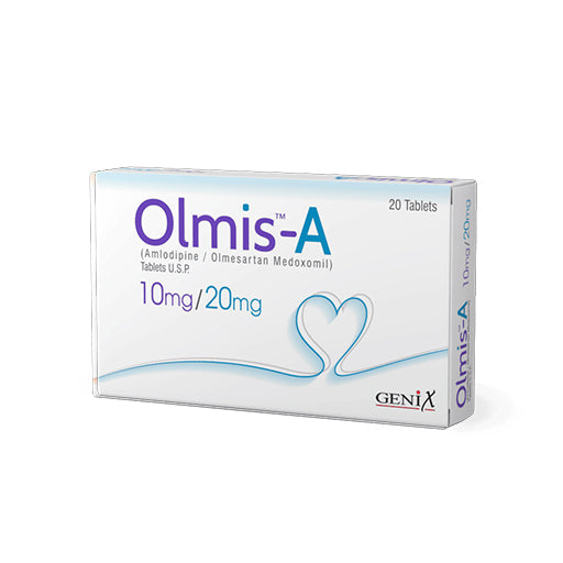 Olmis-A (10/20mg) Tablets – 20’s | Amlodipine & Olmesartan for High Blood Pressure & Heart Health