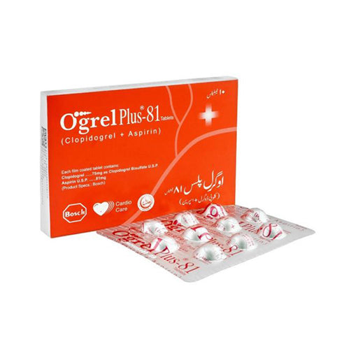 Ogrel Plus-81 (75/81mg) Tablets – 10’s | Clopidogrel & Aspirin for Heart & Blood Circulation Health