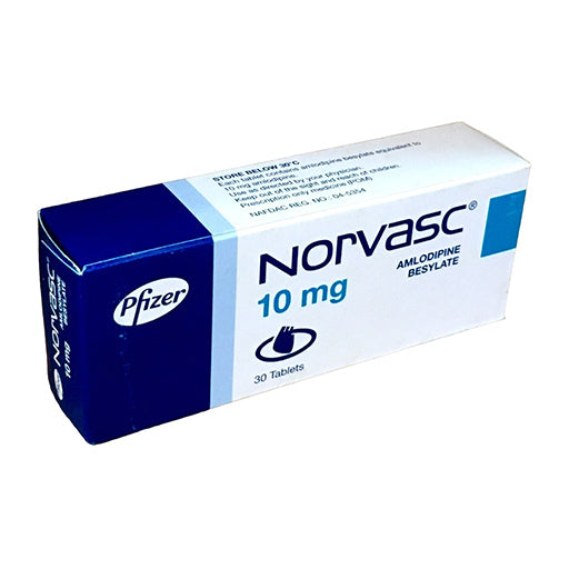 Norvasc (10mg) Tablets – 30’s | Amlodipine for High Blood Pressure & Heart Health