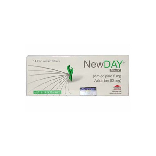 NewDay (5/80mg) Tablets – 14’s | Amlodipine + Valsartan for Blood Pressure Management