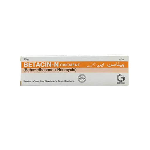 Betacin-N (1/5mg) 15g Ointment – Betamethasone & Neomycin Topical Antibiotic & Anti-inflammatory Ointment