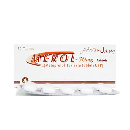 Merol (50mg) 30 Tablets – Metoprolol Tartrate for Hypertension & Heart Disease Control
