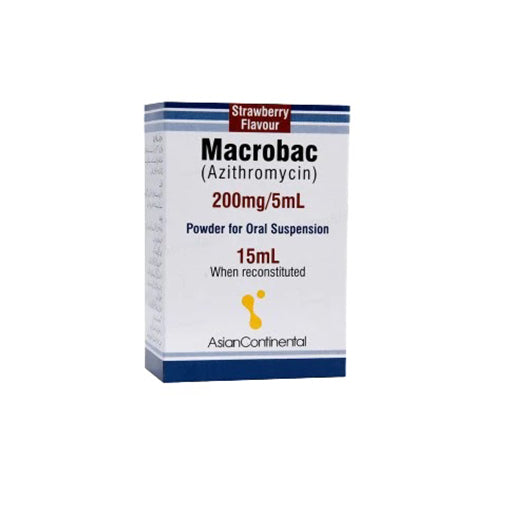Macrobac (200mg/5ml) 15ml Oral Suspension – Clarithromycin Antibiotic for Bacterial Infections
