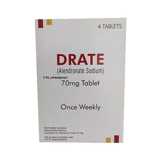 Drate 70mg Tablets – Alendronate Sodium for Osteoporosis & Bone Strength (4 Tablets)