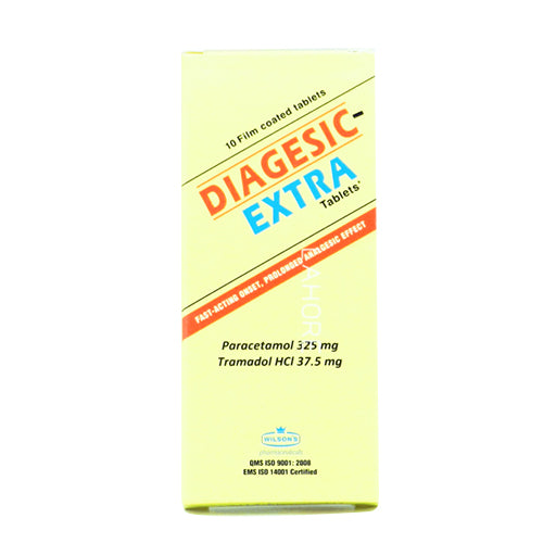 Diagesic Extra Tablets 325mg/37.5mg – Pain Relief with Paracetamol & Tramadol (10’s)