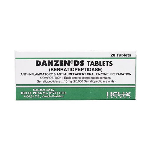 Danzen DS 10mg Tablets – Double Strength Serratiopeptidase for Swelling, Pain & Inflammation (20’s)