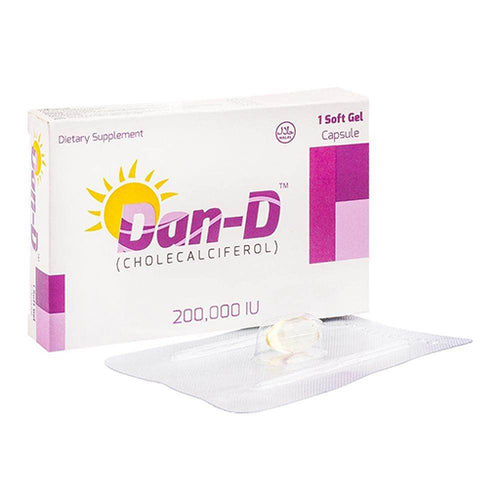 Dan-D 200,000 IU Capsule – High-Dose Vitamin D₃ for Vitamin D Deficiency & Bone Health