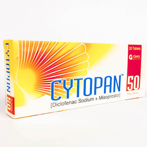 Cytopan-50 (50mg/200mcg) 20 Tablets – Diclofenac & Misoprostol for Pain and Arthritis Relief