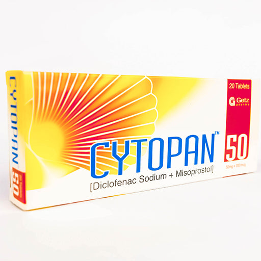 Cytopan-50 (50mg/200mcg) 20 Tablets – Diclofenac & Misoprostol for Pain and Arthritis Relief