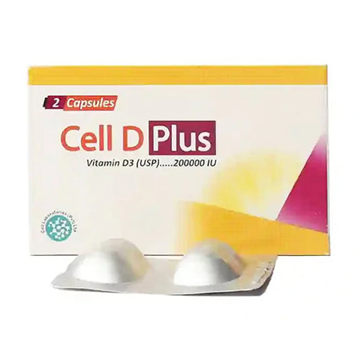 Cell D Plus Capsules (2’s) – Calcitriol, Calcium Carbonate & Zinc Supplement for Bone Strength & Vitamin D Support