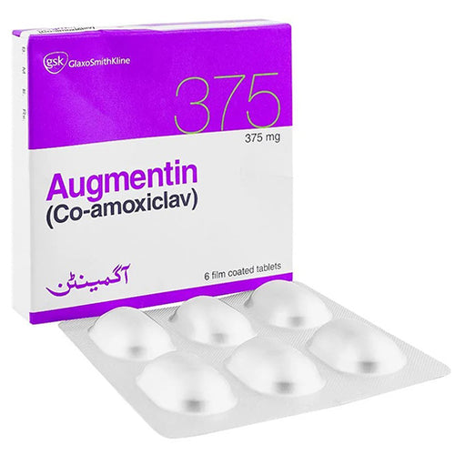 Augmentin 375mg Tablets (6’s) – Broad-Spectrum Antibiotic for Bacterial Infections