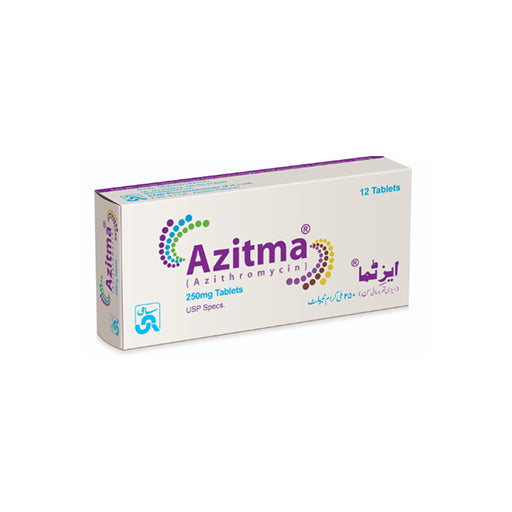Azitma (250mg) 12 Tablets – Azithromycin Antibiotic for Throat, Ear & Respiratory Infections